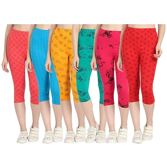Printed Capri for Womens/Girl Pack of 6
