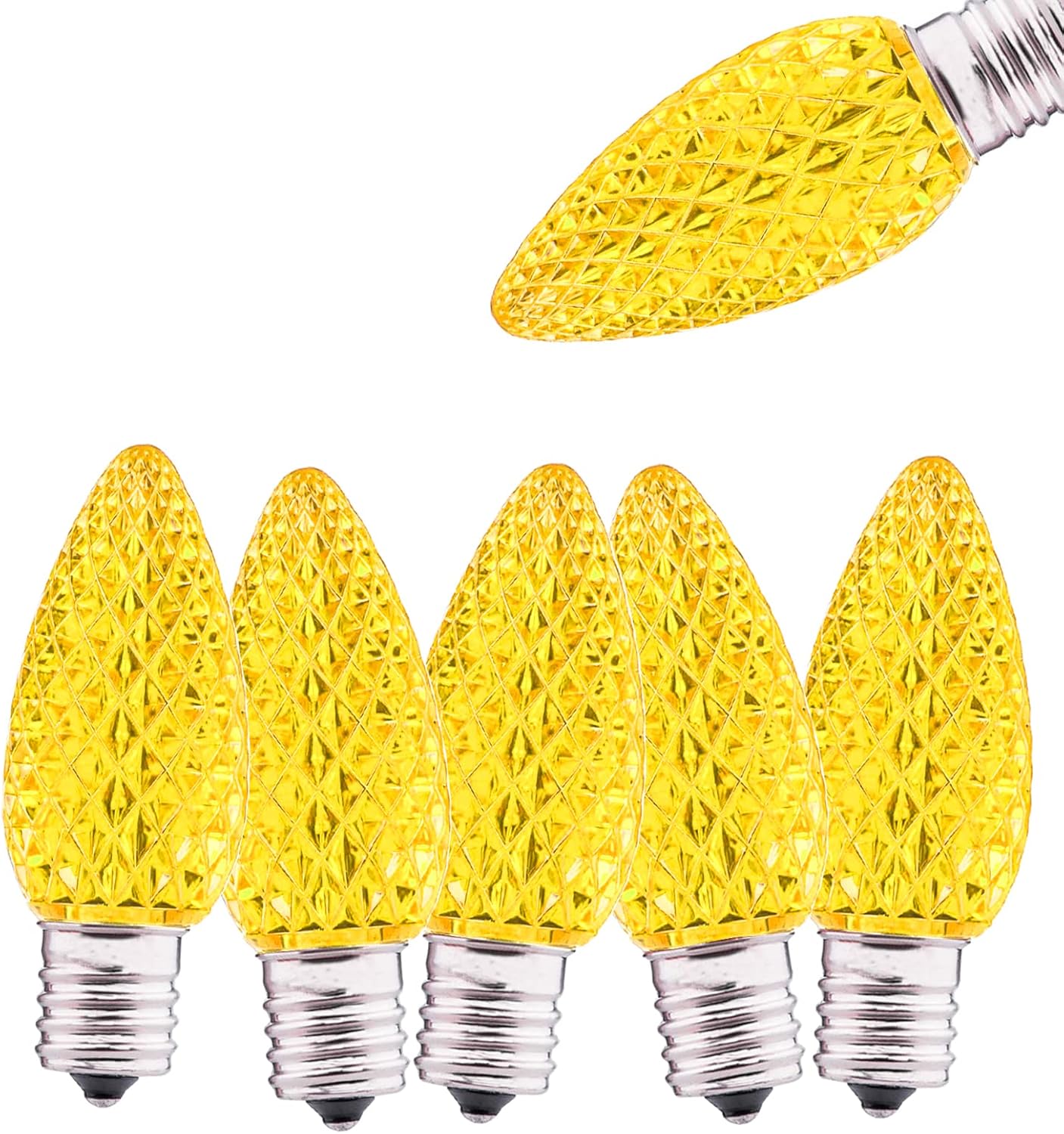 Jawtach UL Listed 25 Pack C7/C9 Led Replacement Bulbs, 2/5 SMD LEDs in