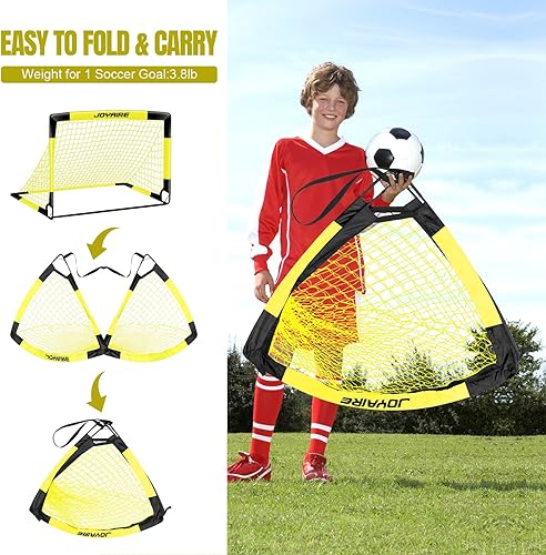 Miniatura 6 de Juego de porterías de fútbol para niños para patio trasero, portería de fútbol portátil para niños pequeños 2 de 4 x 3 pies, 6 x 4 pies, 7 x 5 pies,