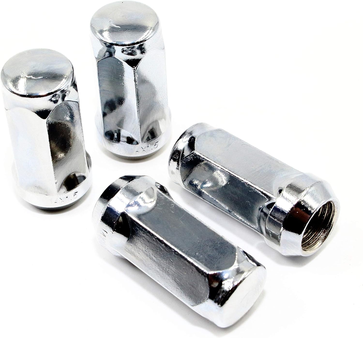 Set of 24 Veritek 14x1.5mm 1.75 Inch 45mm Overall Length 3/4 19mm Hex Chrome Lug Nuts for Buick Chevy Chevrolet GMC Dodge Jeep Nissan Toyota RAM Aftermarket Custom SUV Truck Wheels