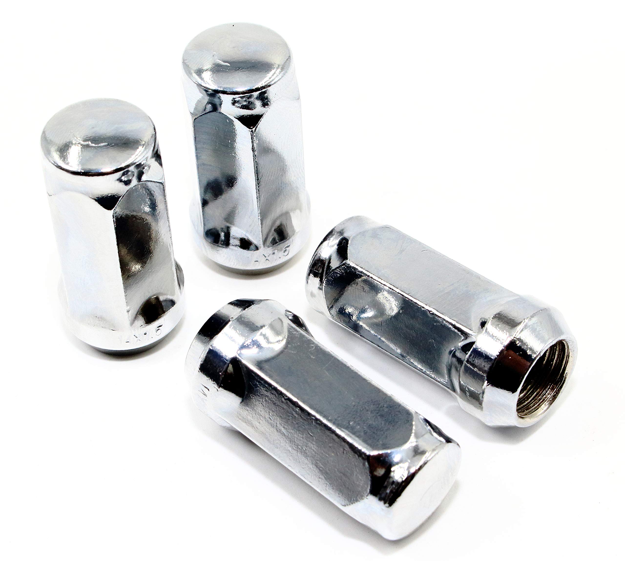 Set of 24 Veritek 14x1.5mm 1.75 Inch 45mm Overall Length 3/4 19mm Hex Chrome Lug Nuts for Buick Chevy Chevrolet GMC Dodge Jeep Nissan Toyota RAM Aftermarket Custom SUV Truck Wheels
