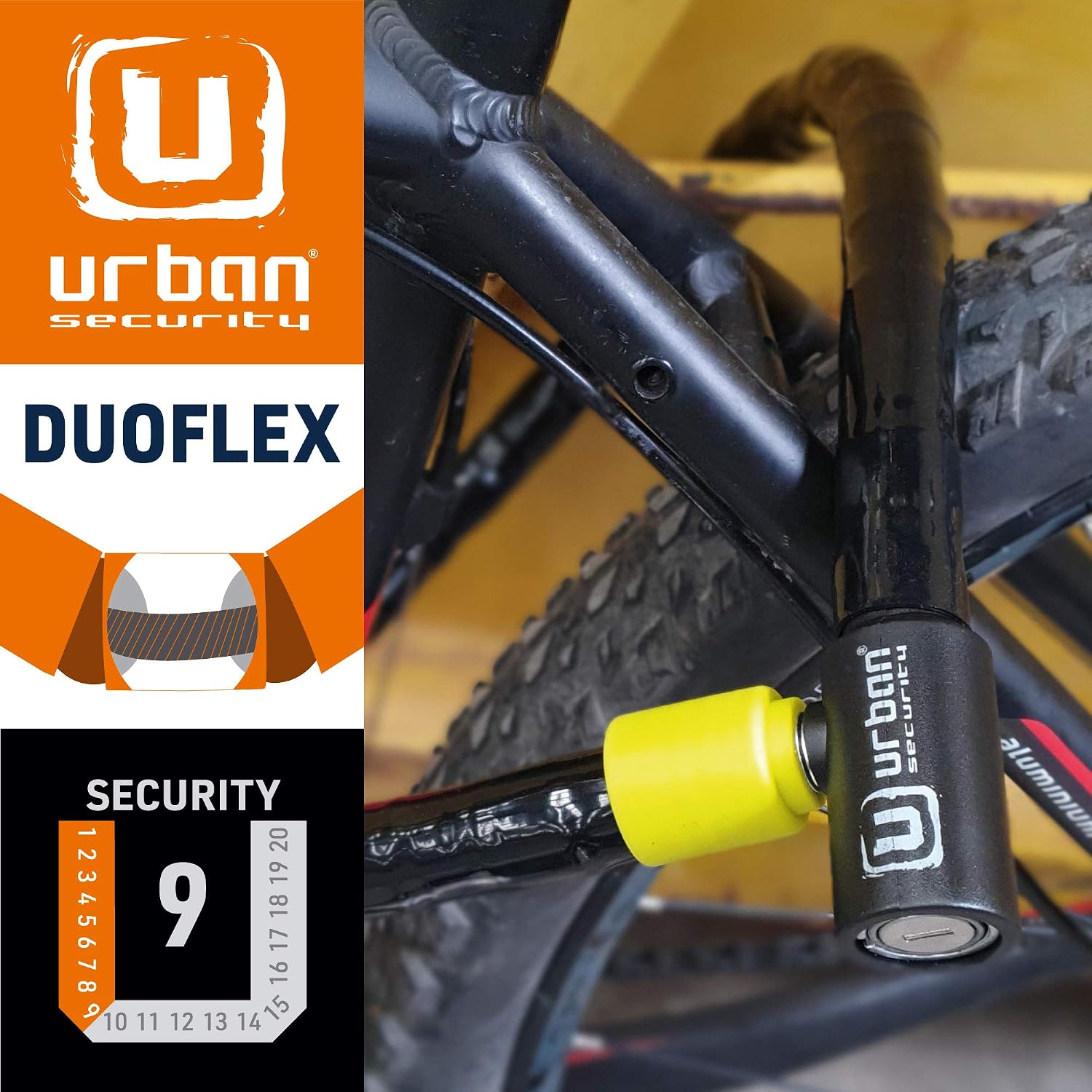Urban UR5100 Phyton Cable Lock, Reinforced Steel Cable with Very Flexible Articulated Shielding, High Security Lock, Anti Theft Armored Cable for Motorcycle, Electric Bicycle, Scooter, 100cm/3,3ft image 2