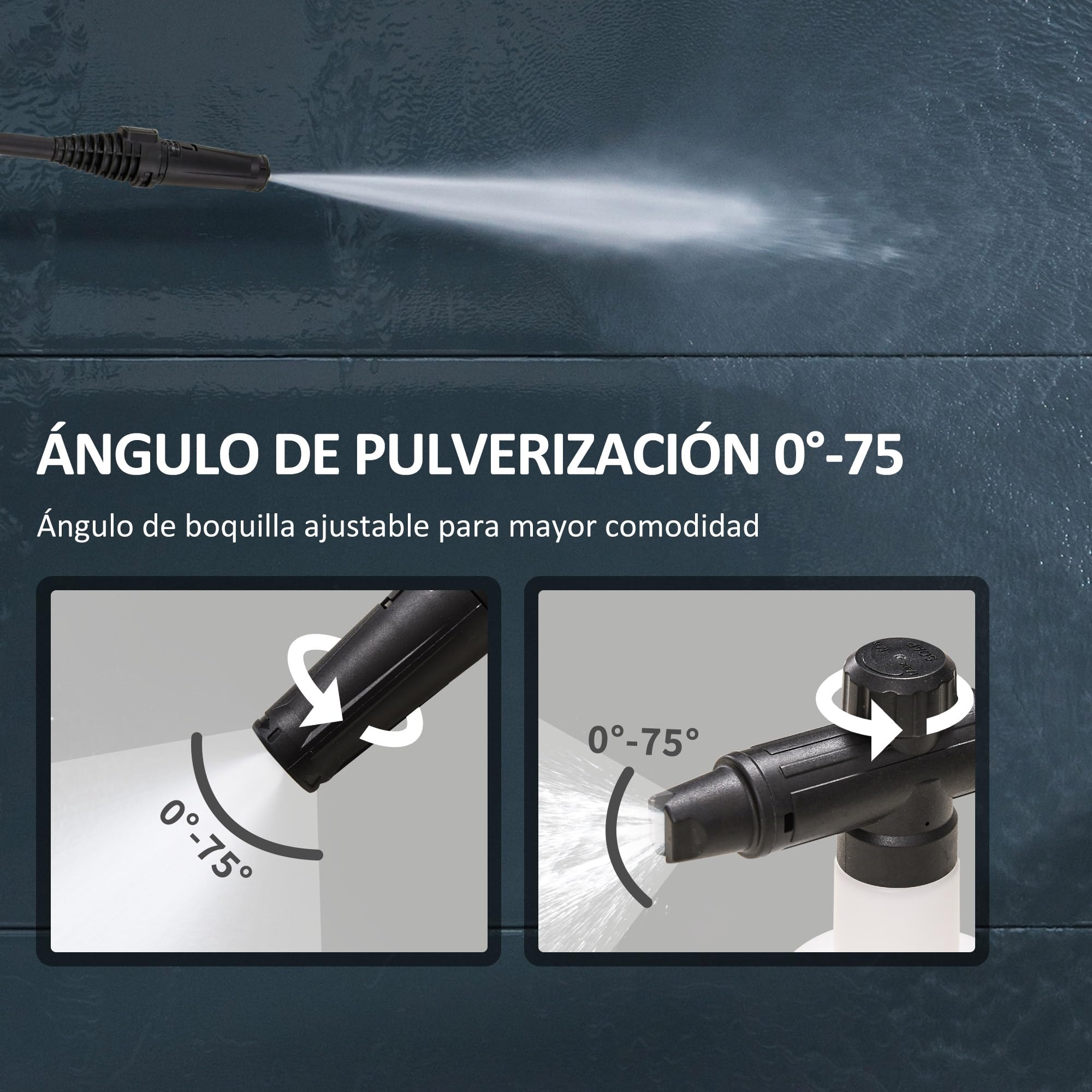 DURHAND Hidrolimpiadora de Alta Presión 1800W 150 Bar 6 m Verde y Negro | Caudal 510 L/h, Bomba de Aluminio, Parada Automática, Incluye Botella de Jabón, Boquilla, Cepillo