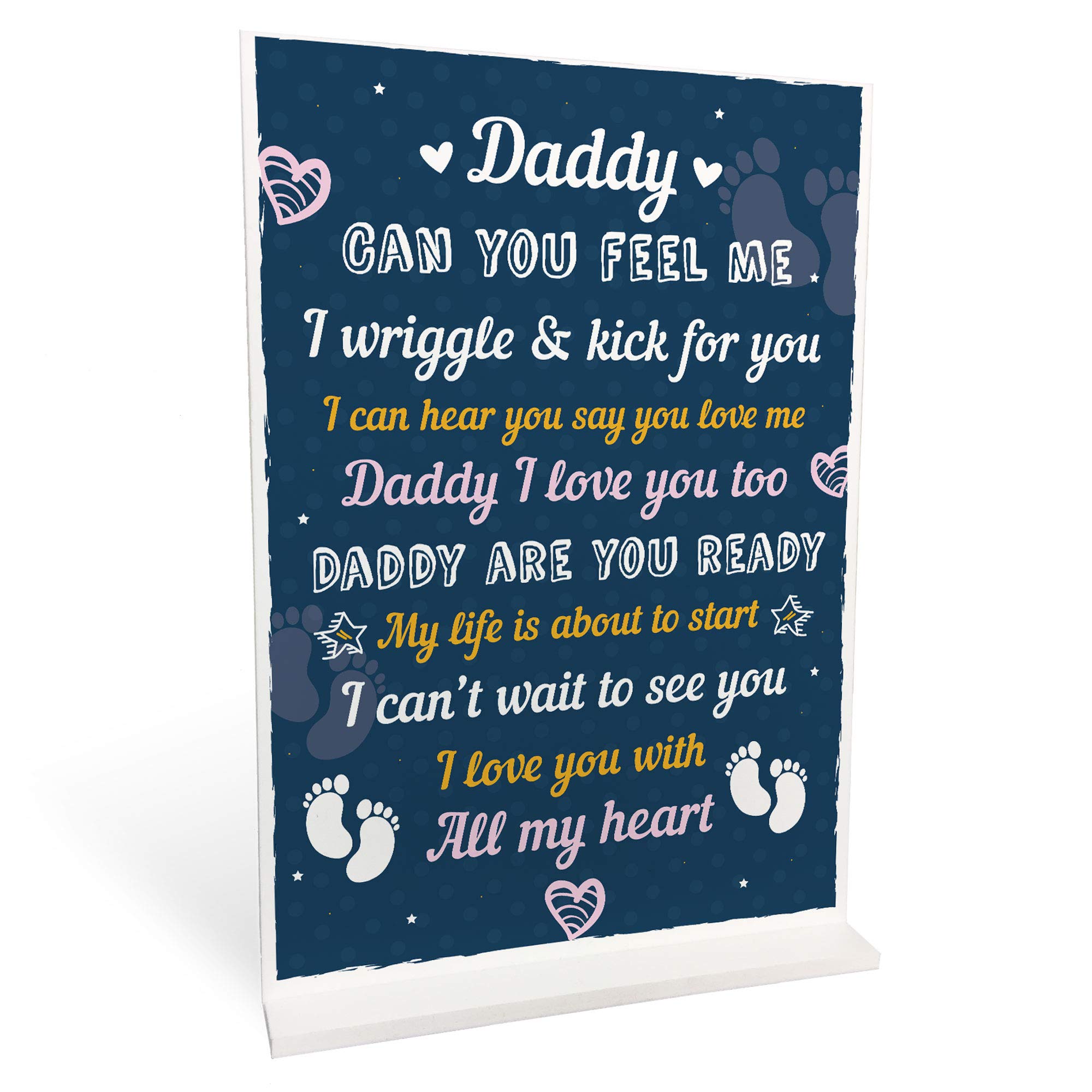 Red Ocean Daddy To Be Gifts From Bump Standing Plaque Gift From Daughter Son Baby Newborn Gifts For Birthday Christmas