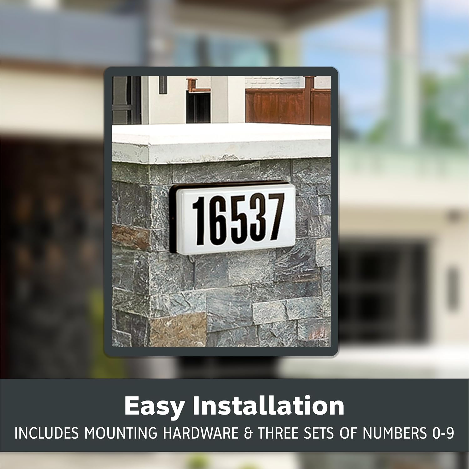Designers Fountain Lighted House Number Sign, 2-Light Outdoor Home Address Plaque, 10 Inch, Black, 31310-BK image 5
