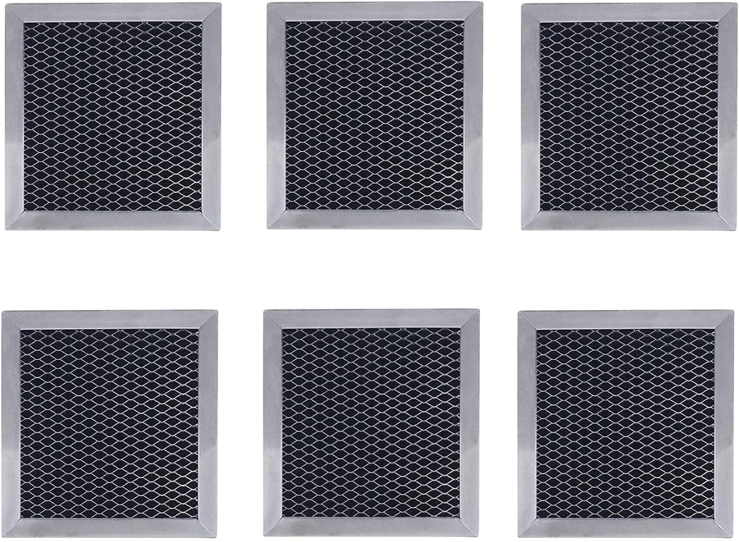 Replacement Carbon Filters compatible with Whirlpool Kitchenaide Maytag 8206230A (AP4299744) 1266639, 8206230, 8206230ARP, AH1871363, EA1871363, PS1871363 and More - 5-1/8 x 5-3/8 x 3/8 - (6-Pack)