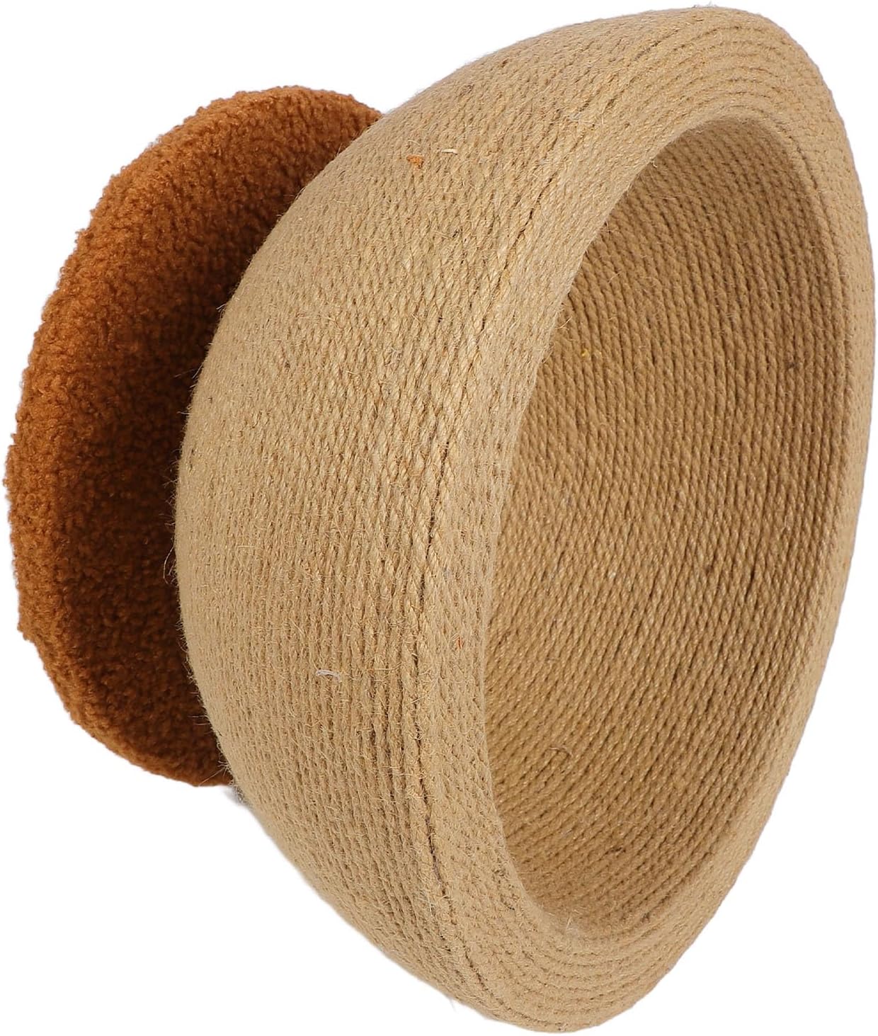 Semme 2 in Cat Scratching Board Bowl Lounge Bed with Sisal Scratcher for Kittens Cozy Curved Design and Material (Balanced Style (Round Bottom))