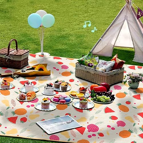 Miniatura 3 de Manta de picnic extra grande impermeable y a prueba de arena, lavable a máquina, manta de playa de 79 x 59 pulgadas, manta para exteriores para 4 a