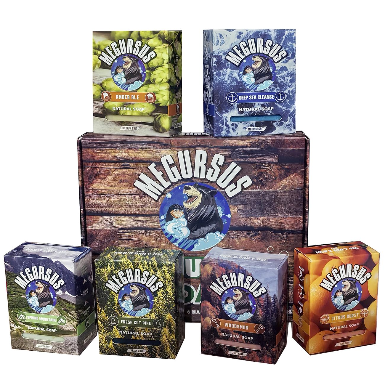 Men's Natural Bar Soap - Cold Process Soap Gift Set(5 oz, 6-Pack)