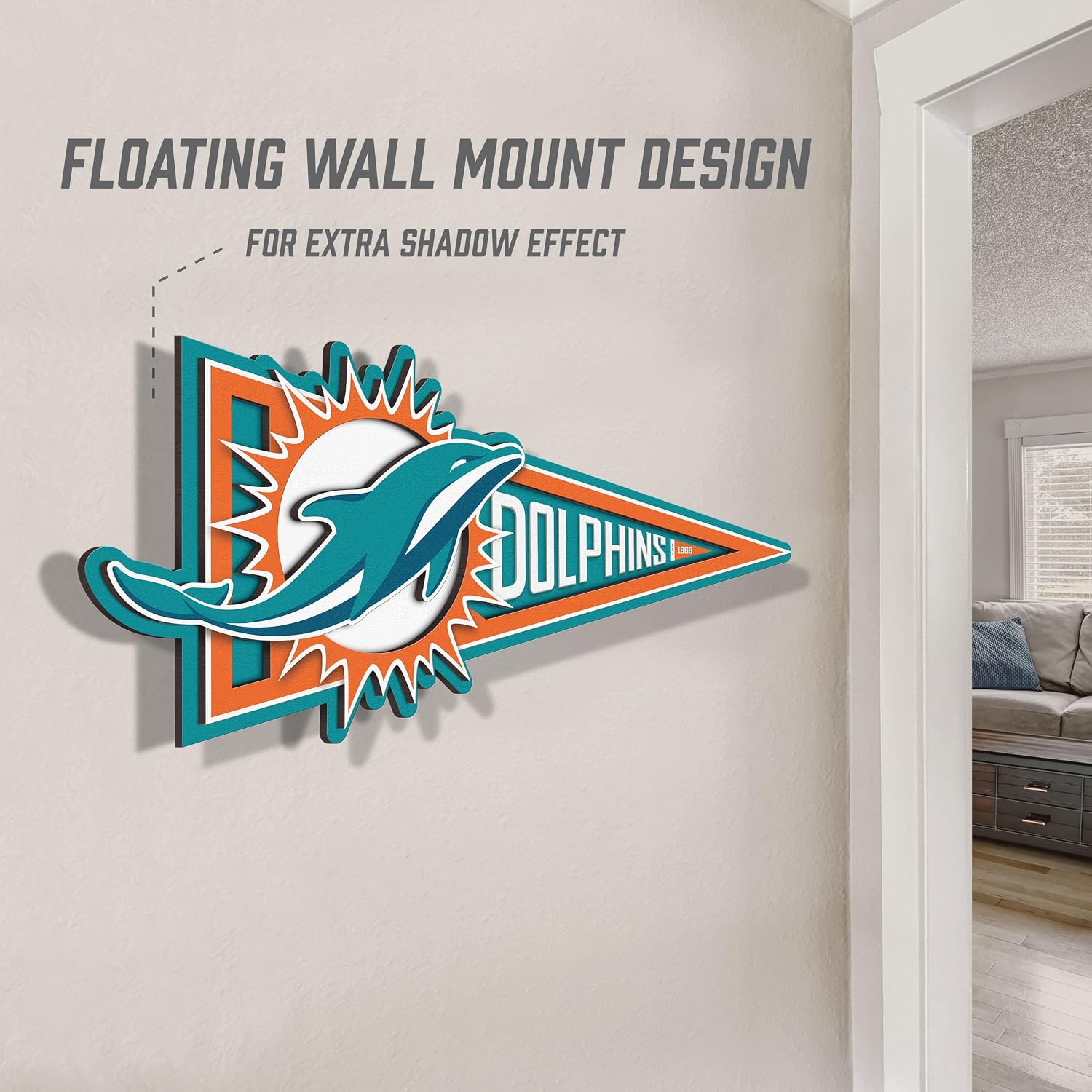 YouTheFan NFL 3D Wall Pennant, precision-crafted, unique shape made of multiple layers, ready-to-hang, officially licensed and stylish addition for ultimate team fan