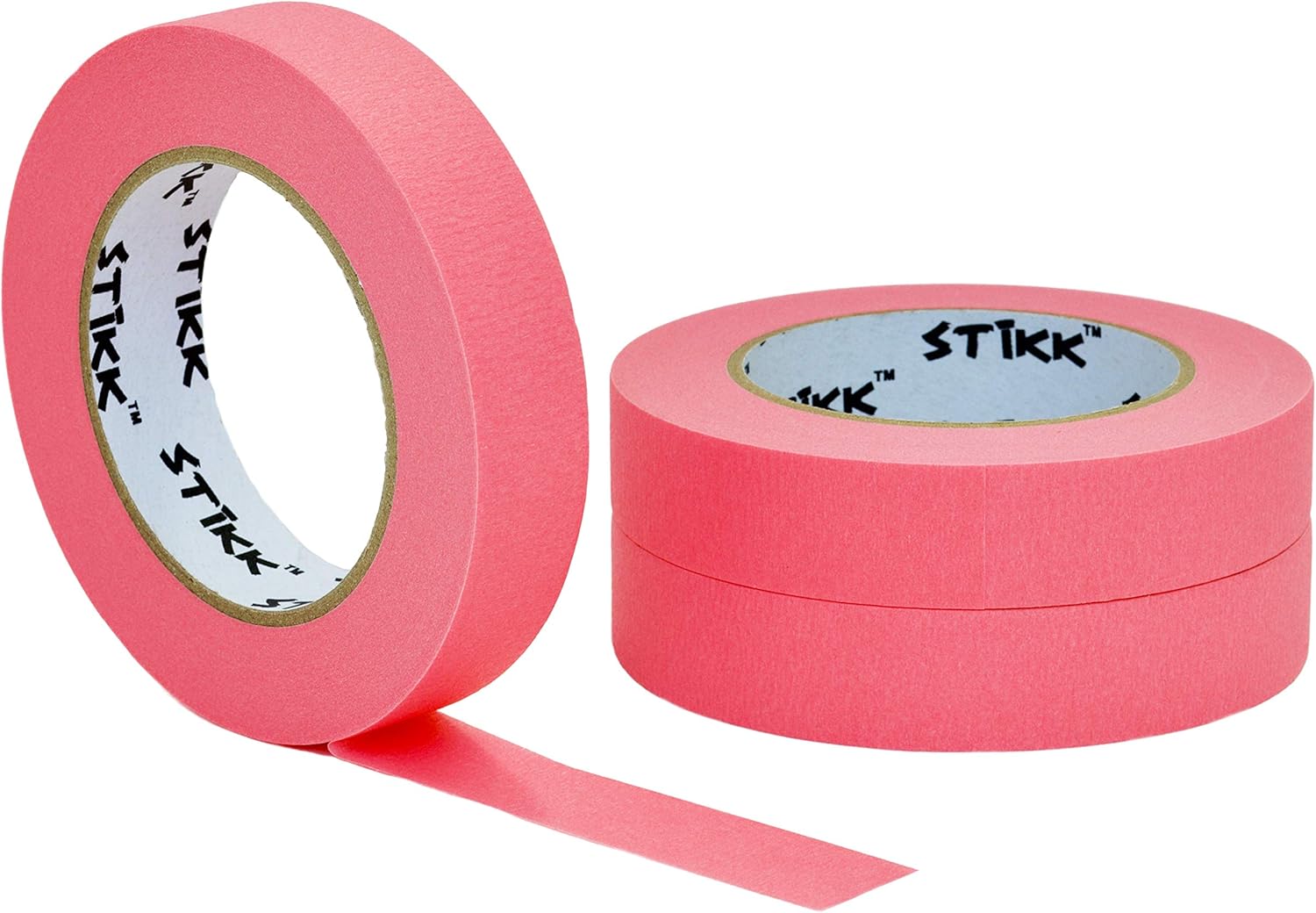 60% Off Discount 3 pack 1 inch x 60yd STIKK Pink Painters Tape 14 Day Easy Removal Trim Edge Finishing Decorative Marking Masking Tape (.94 IN 24MM)
