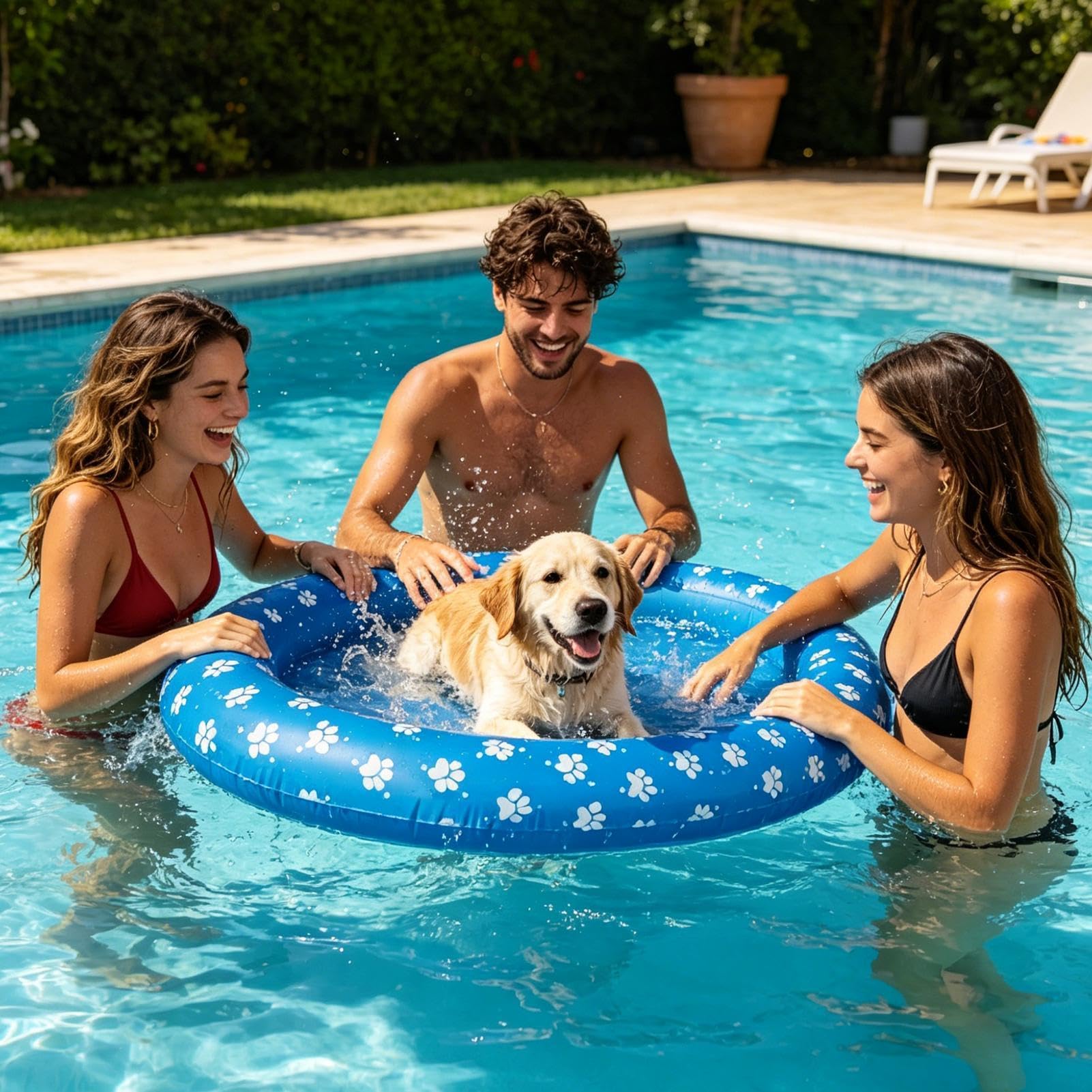 Zattera galleggiante per piscina per cuccioli - Lettino gonfiabile portatile sicuro e confortevole per animali domestici, tappetino da nuoto antiscivolo durevole per cani, galleggiante estivo leggero