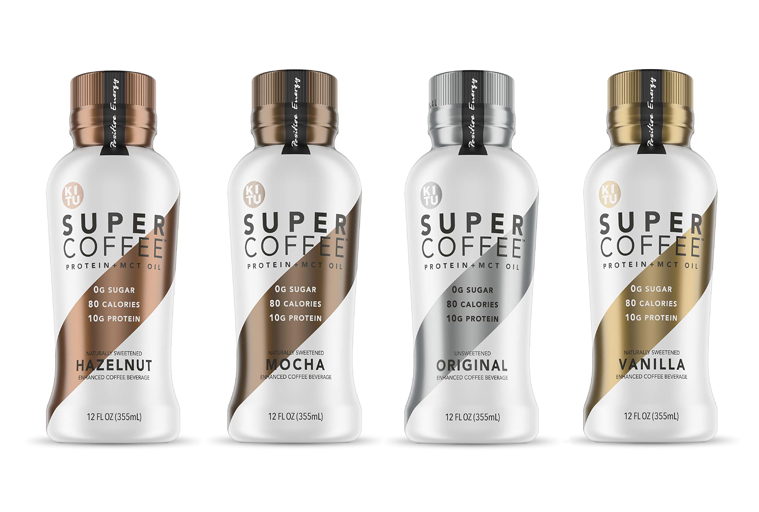 SUNNIVA Super Coffee 12 Variety Pack NEW Sugar-Free Formula, 10g Protein, Lactose Free, Soy Free, Gluten Free (3 each of Vanilla Bean, Smooth Mocha, Maple Hazelnut, and Creamy Black)