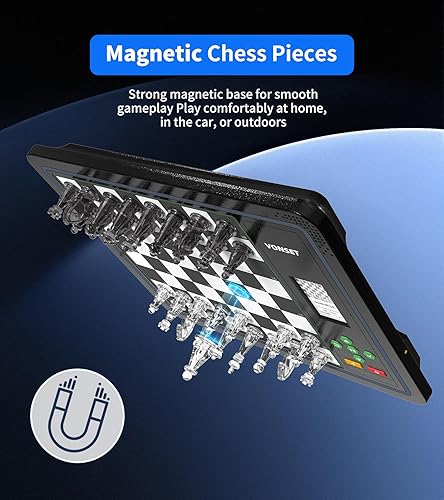 Miniatura 4 de Tablero de ajedrez electrónico L6 con luces LED, juego de ajedrez para computadora con pantalla de posición de pieza, juego de computadora de