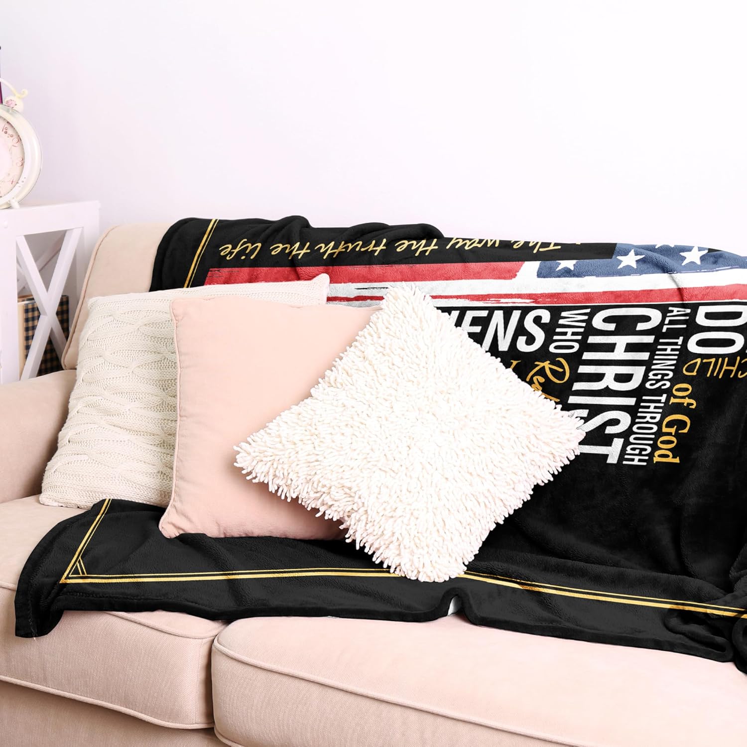 Christian Gifts for Men, Catholic/Inspirational/Spiritual/Baptism/Religious/Pastor Appreciation Gifts for Men, Faith Based/Bible Verse Gift for Boys, Man of God Blanket 60" X 50" - Image 5