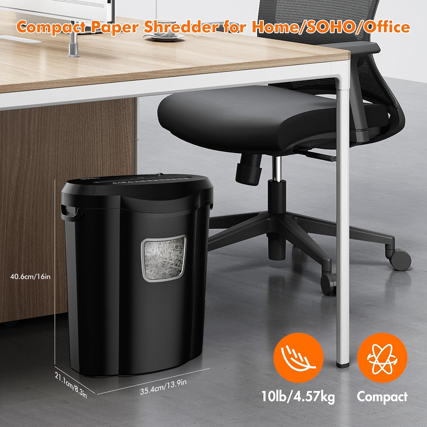 Electric Paper Shredder for Home Use, 10-Sheet, Cross-Cut Paper Shredder 5 Gal Wastebin, Shreds Documents, Credit Cards,Staples, Compact Personal Shredders for Home Office Heavy Duty