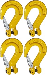 Indusco 47400301 Grade 80 Drop Forged Alloy Steel Clevis Sling Hook with Latch, Painted Finish, 3/8