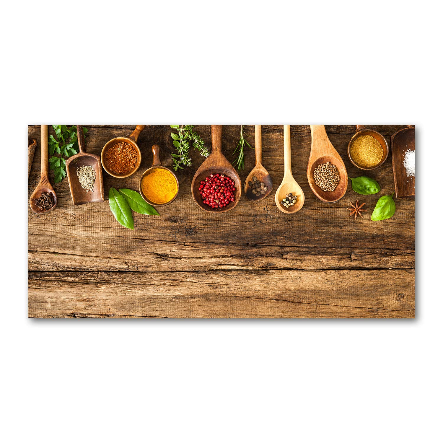 Tulup verre acrylique 120x60cm tableau déco murale image plastique design épices en bois