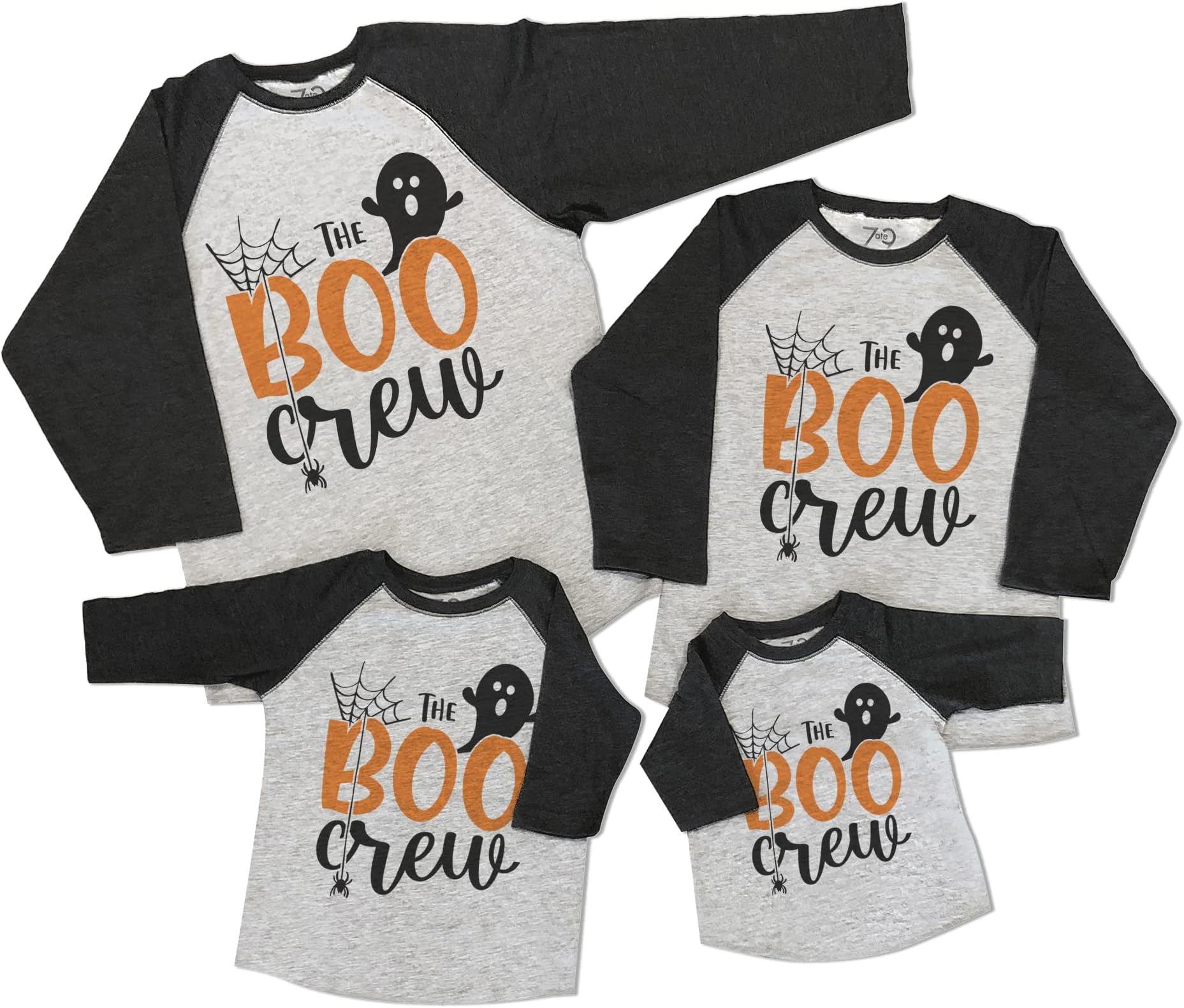 7 ate 9 ApparelMatching Family Happy Halloween Shirts - The Boo Crew - Funny Ghost Tee Grey Shirt