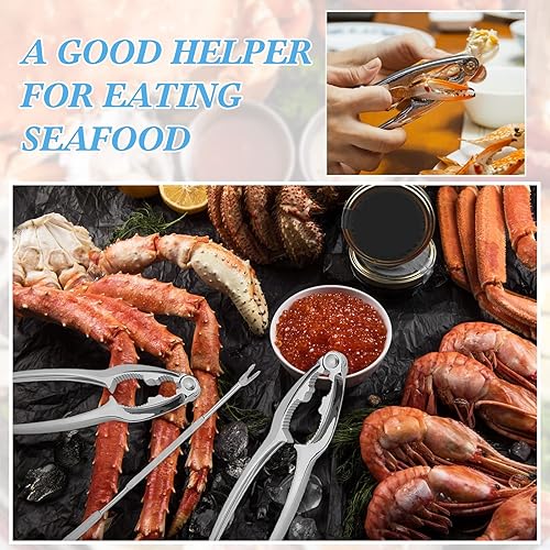 Miniatura 2 de Zhehao Juego de galletas y púas de langosta para fiestas de mariscos, suministros para cenas, herramienta de patas de cangrejo de acero inoxidable