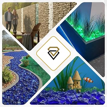 Glass Stones Yellow for Garden and Aquarium 10 kg – Decorative Glass Stones for Gabions Vases & Flower Pots 10-20 cm – High-Quality Glass Chunks 100% Recycled UV-Resistant & Wett
