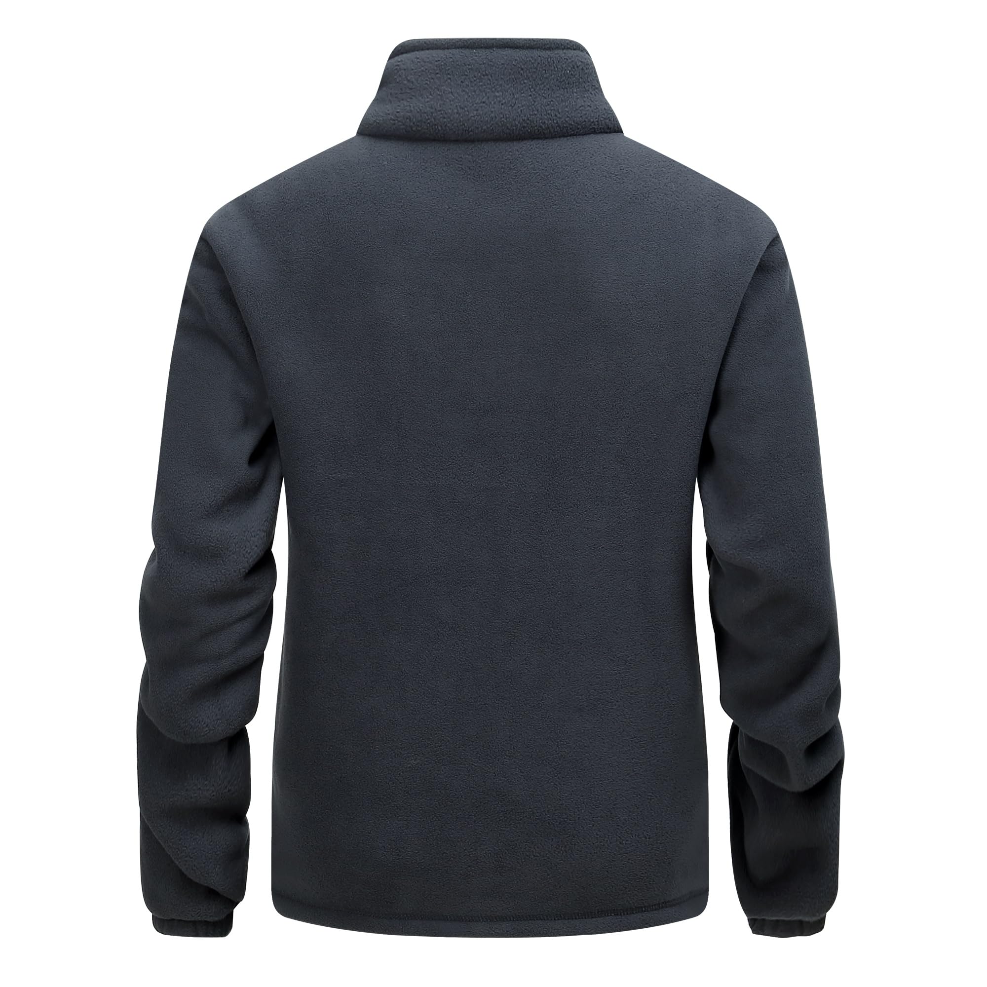 Hombres Chaqueta de Forro Polar Invierno Cuello Alto Ligero Chaqueta con 4 Bolsillos Cremallera Completa Manga Larga Senderismo Trekking Deportiva