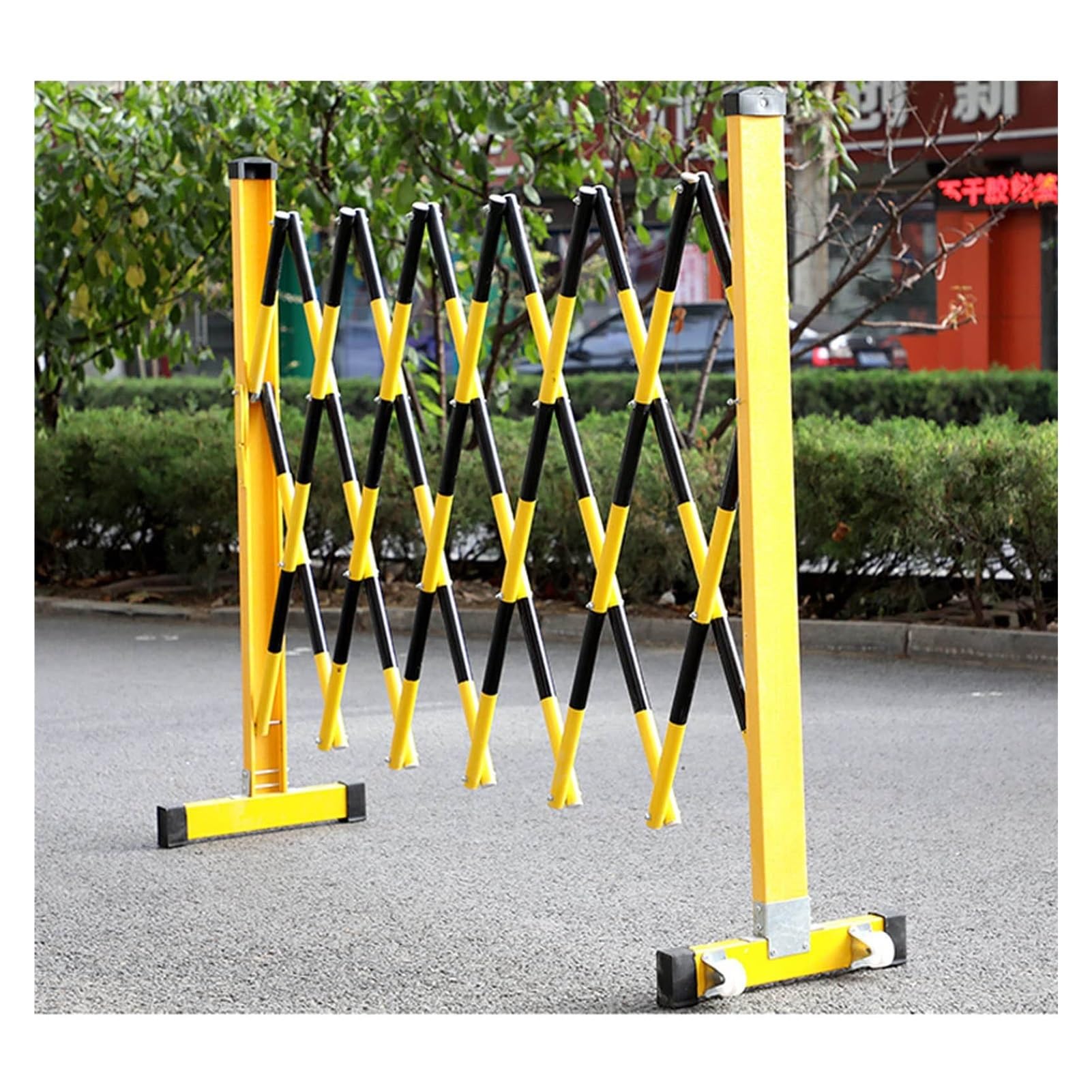 Barrera metálica retráctil: Valla de Seguridad Vial, Puerta de Control de Acceso para vehículos, Barrera de Seguridad Extensible para el Control de multitudes y Obras de
