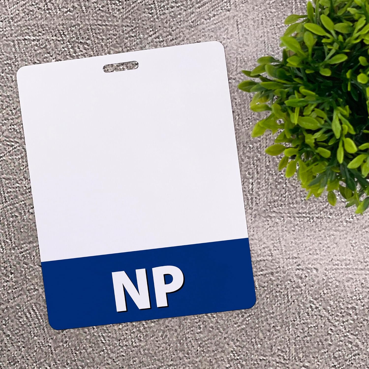 NP Badge Buddy Horizontal Oversized Navy Blue Heavy Duty 5 Pcs - Spill & Tear Proof Cards - 2 Sided USA Printed Quick Role Identifier ID Tag Backer by BadgeZoo