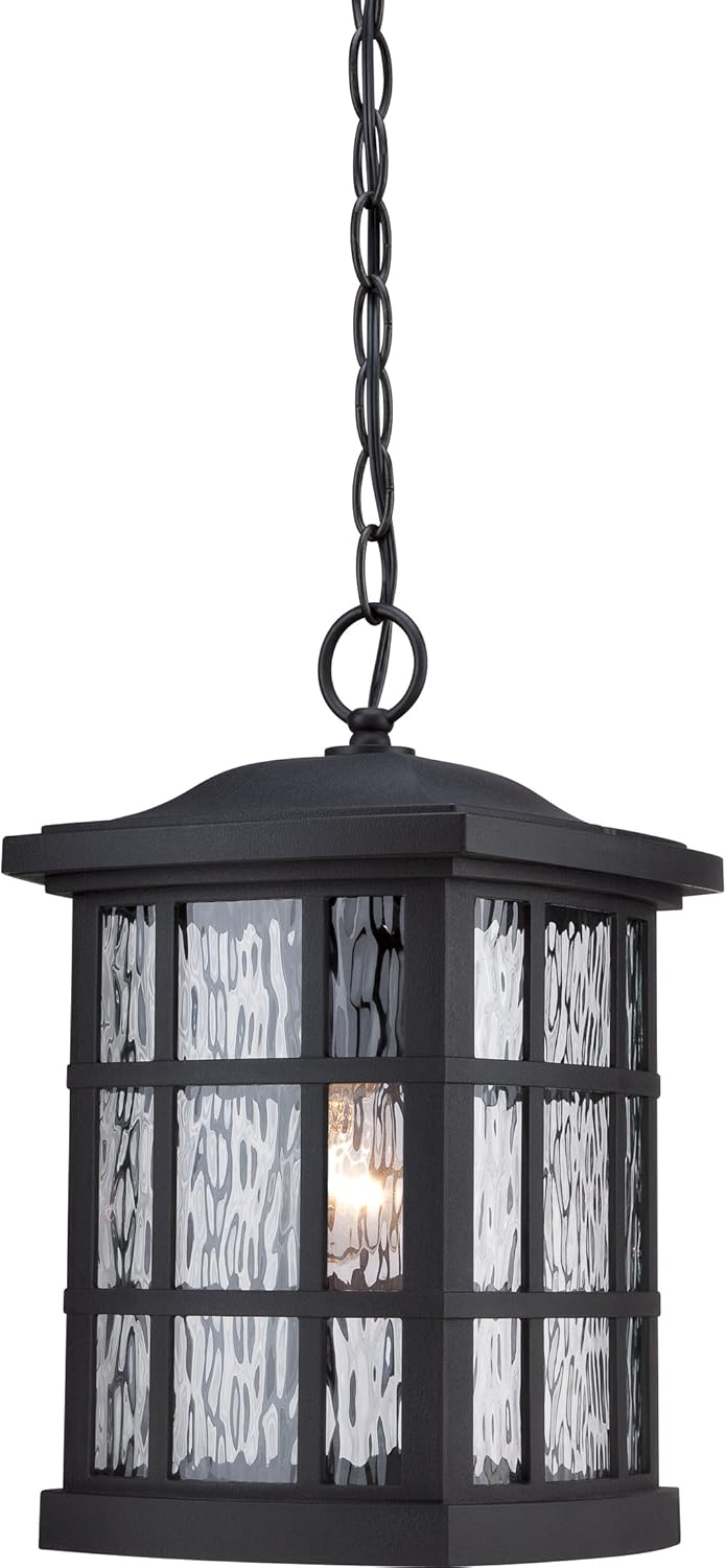 Quoizel Stonington Outdoor Hanging Lantern, Coastal Armour 15 Inch 1-Light Palladian Bronze French Country Style Fixture, Max Hanging Height 116", Pendant Light for Patio, Porch, Entryway or Driveway