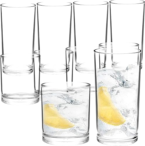 Miniatura 4 de Youngever Juego de 8 vasos de plástico para beber, vasos de plástico de moda antigua, vasos de plástico reutilizables para whisky y cerveza,