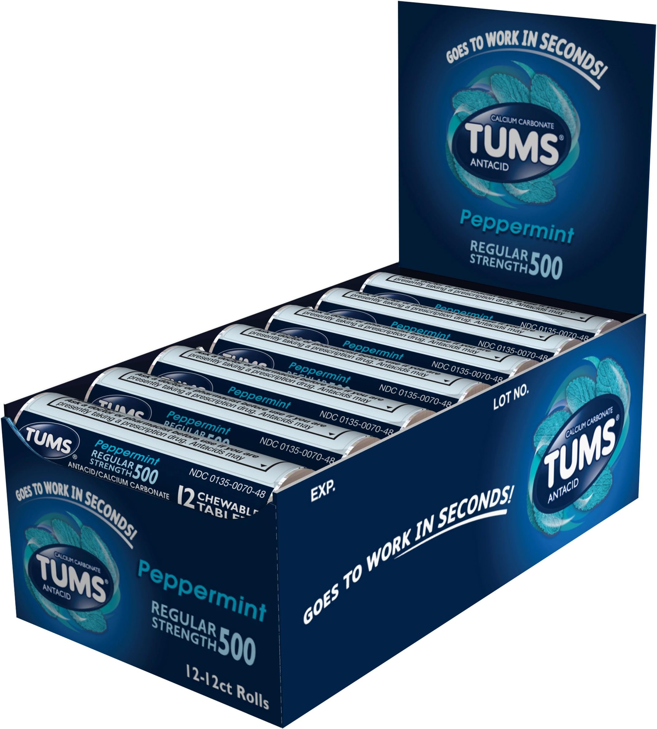Tums Regular Strength 500 - Peppermint Case Pack 36