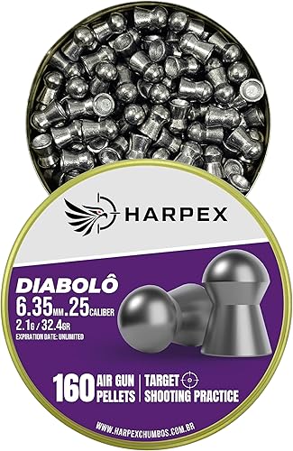 Miniatura 2 de Harpex Diabolo .25 Cal Airgun Pellets  32.4 Grain Domed Heavy Design  Ultra Precise Accuracy  Premium Lead Pellets for Target Shooting, Long Range