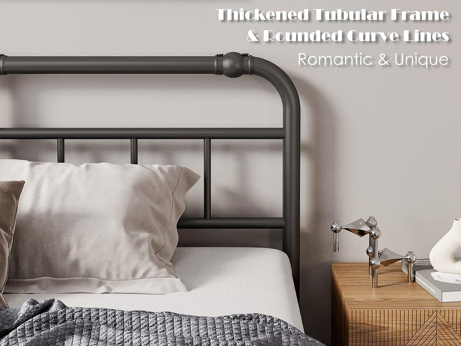 FSCHOS Bed Frame with 12-inch under-bed storage clearance