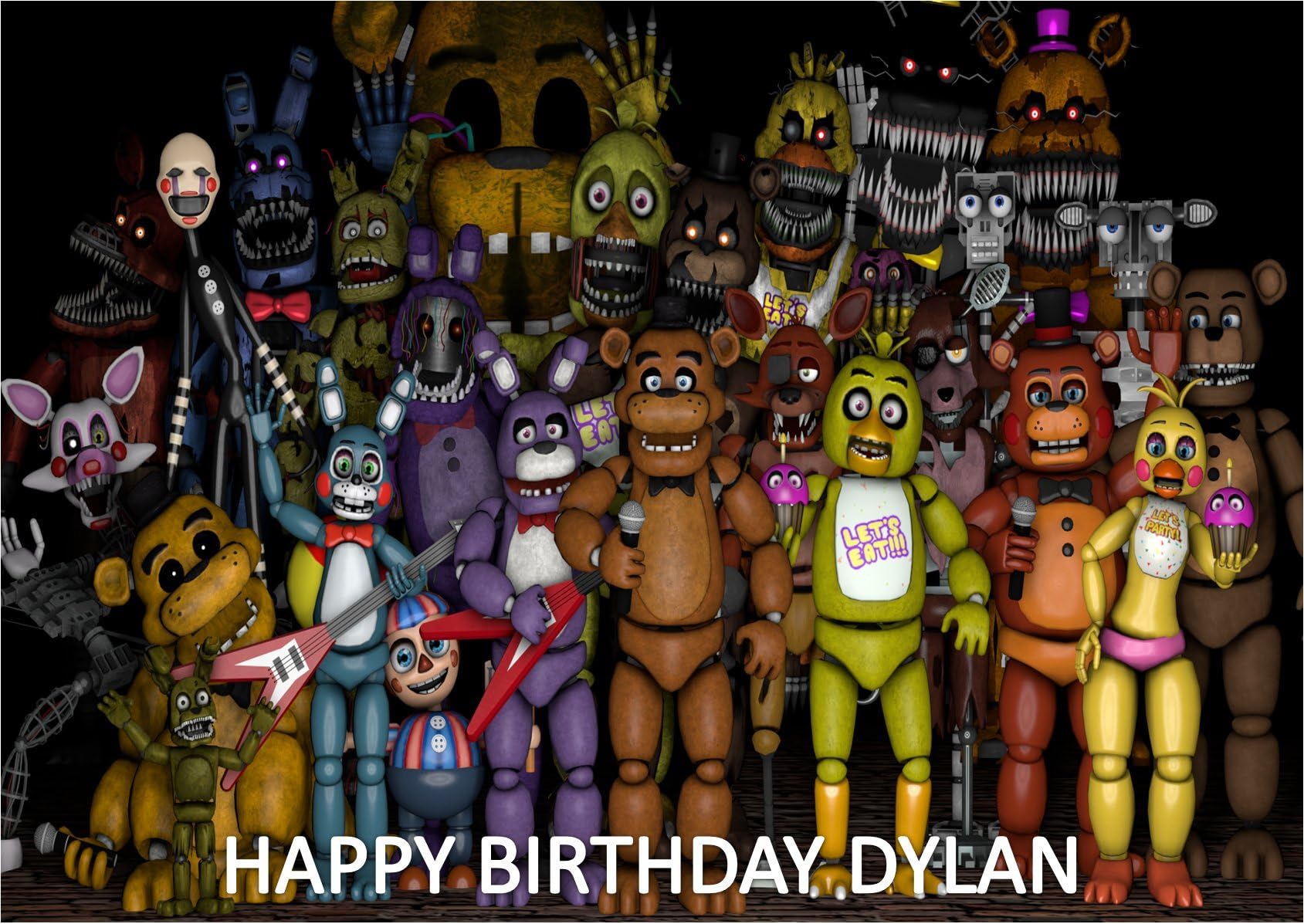 A4 Five Nights at Freddys Edible Icing Cake Topper Personalised