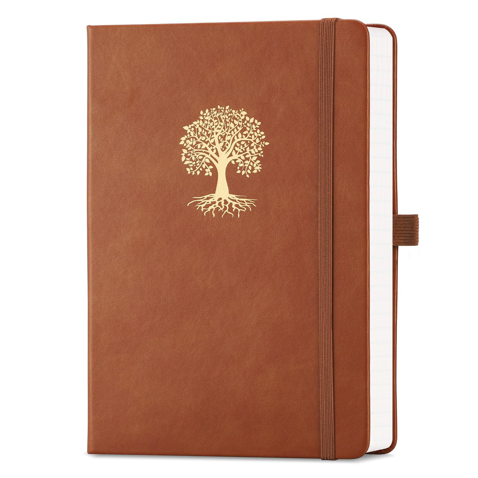 EMSHOI A5 Blank Journal Notebook, 192 Pages, Hardcover Notepad, Brown — image 1