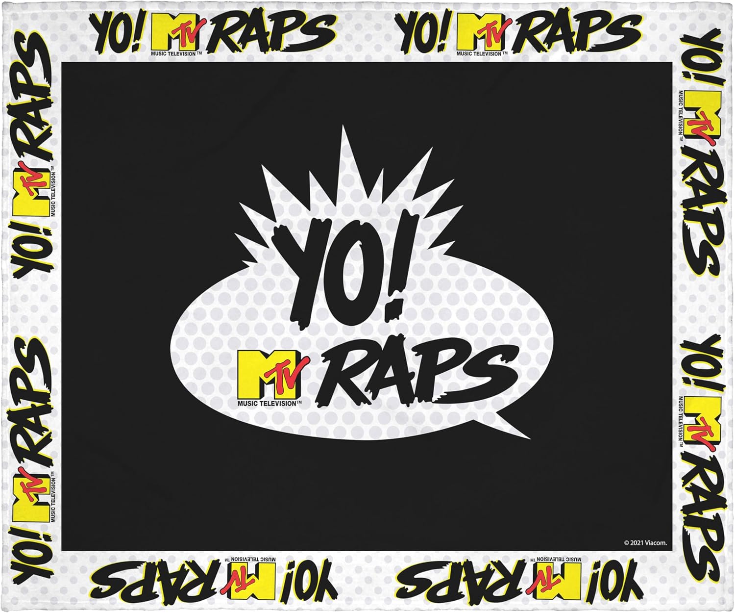 INTIMO MTV Music Television Yo! MTV Raps 80's Logo Plush Fleece Throw Blanket Wall Scroll