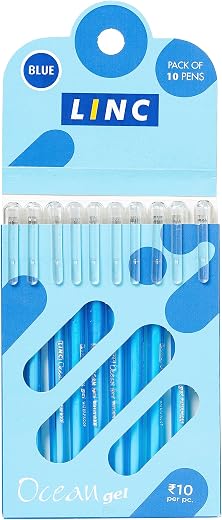 Linc Ocean Classic 0.55mm Gel Pen | Blue Ink | Set Of 10