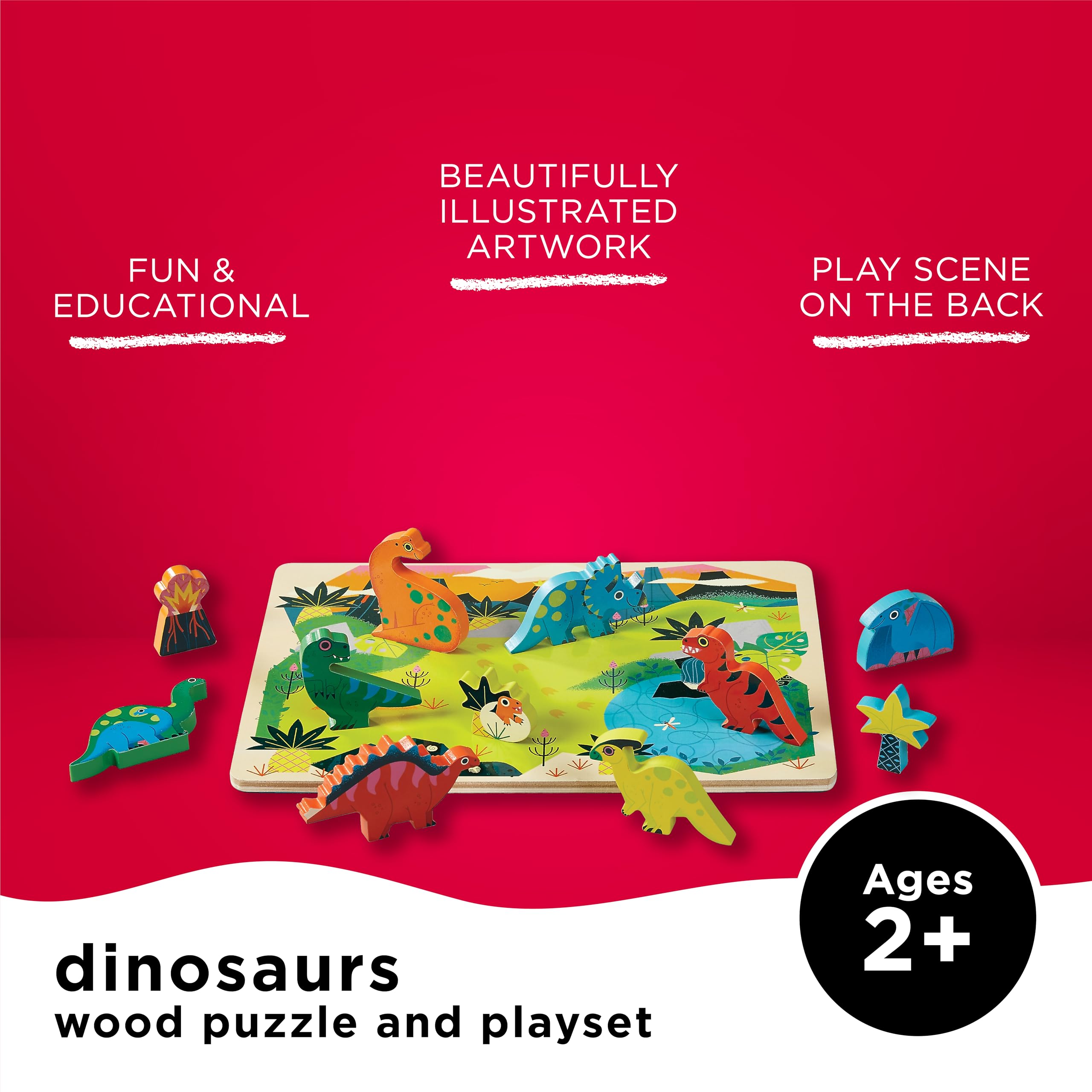 Crocodile Creek 16 pcs Wood Puzzle/Dinozaury