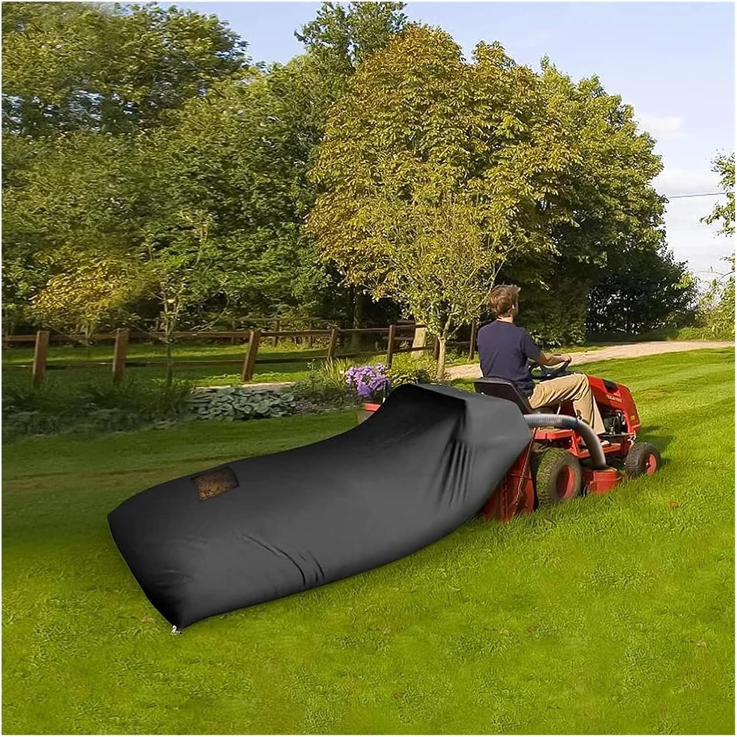 Lawn Tractor Grass Catcher Bag Leaf Collector Leaf Bagger for Riding Lawn Mower 6.6×4.3 Feet Wear-Resistant Large Capacity