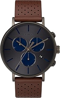 ساعة تايمكس TW2R80000، انالوج، بمينا رمادي، بسوار بني، للرجال