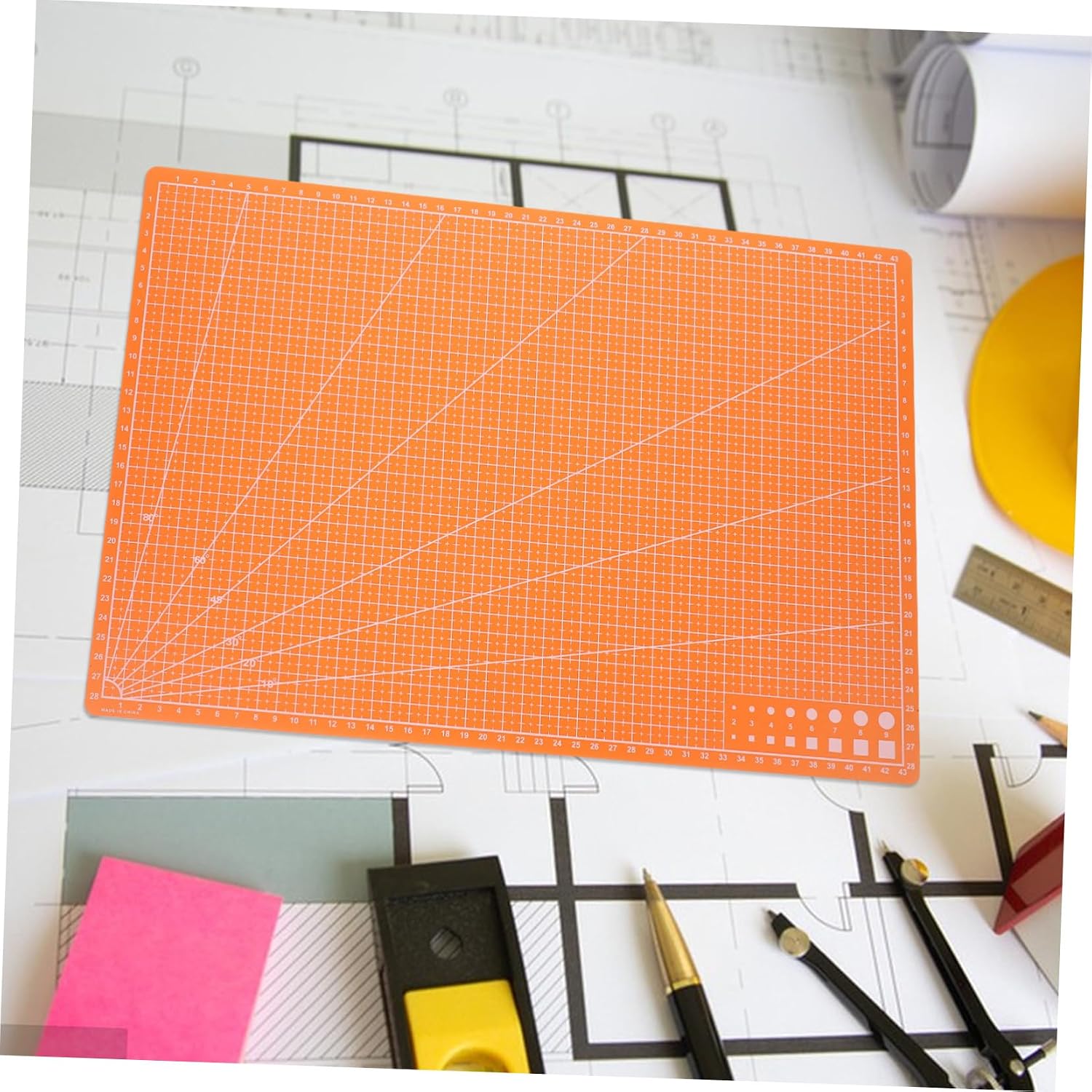Double Sided Self-Healing PVC Cutting Mat for Quilting and Sewing Large Gridded Craft Board for Scrapbooking and Art Projects