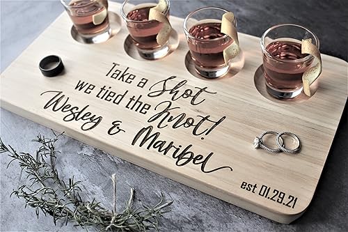 Personalized Wood Flight Board Cutting Charcuterie Engagement Wedding Bridal Shower Birthday Housewarming Fathers Mothers Day Gifts
