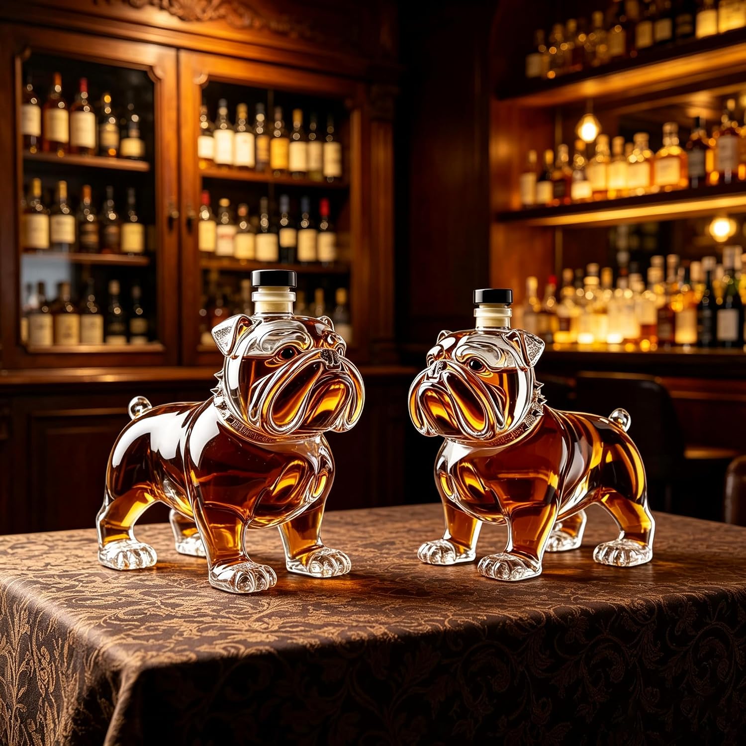 New French Bulldog Whiskey Bottle Alcohol Decanter For Bar Display, Unique Dog Shaped Whiskey Dispenser, Novelty Spirit Bottle Collectible For Kitchen Restaurant Shelf Decor