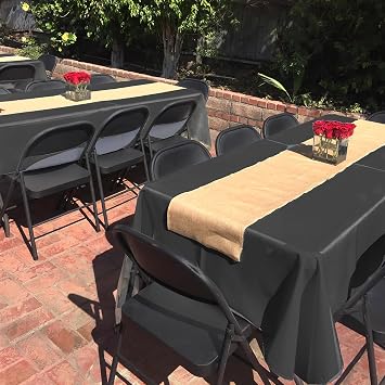 2 Packs Table Cloth - 55x78Inch (140x200cm) Polyester Rectangle Black Tablecloth For 4 Foot Table in Wrinkle Resistant and Washable Stain -For Wedding, Restaurant, Party, Banquet Decoration