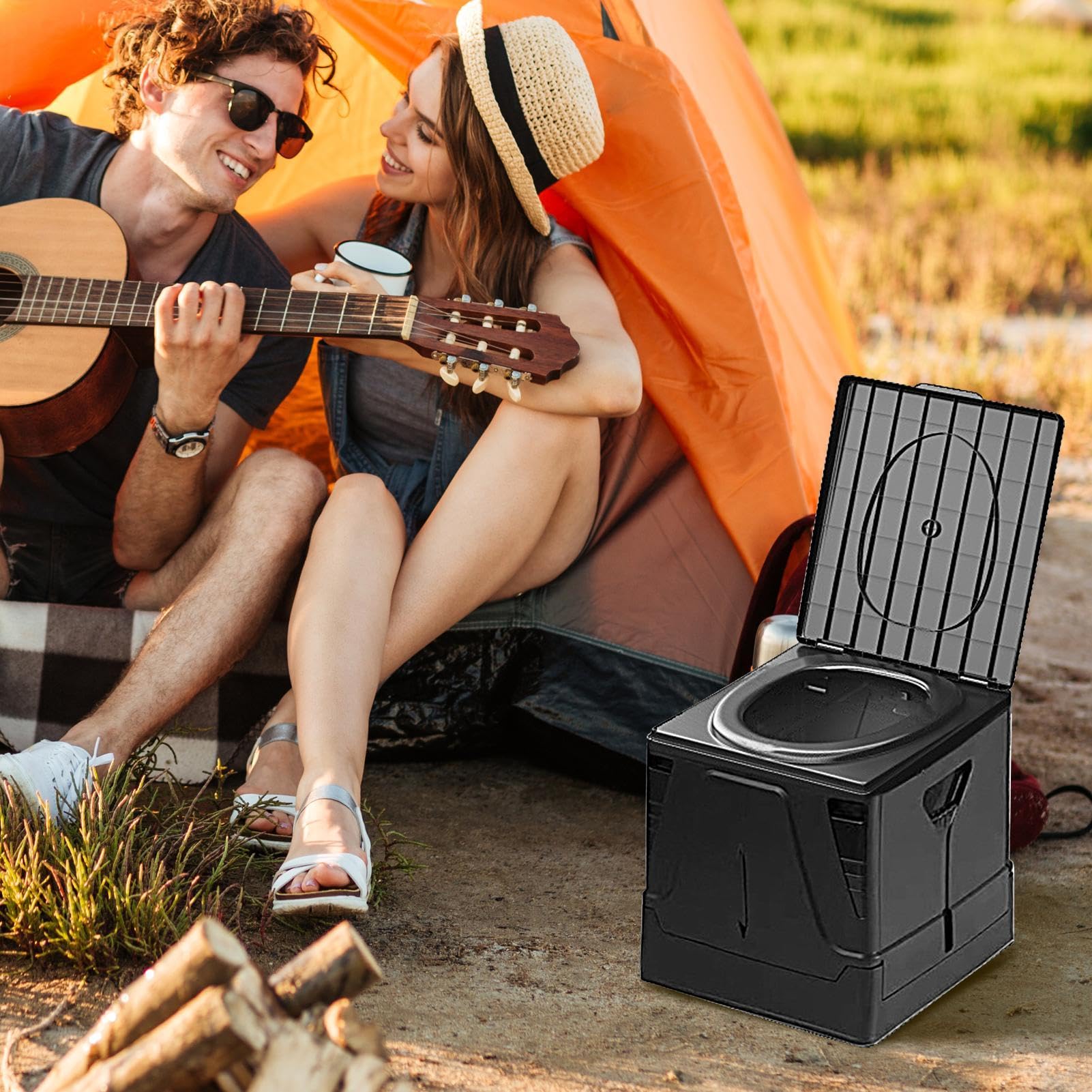 Inodoro Portátil y Retráctil Plegable Portátil Telescópico Capacidad De