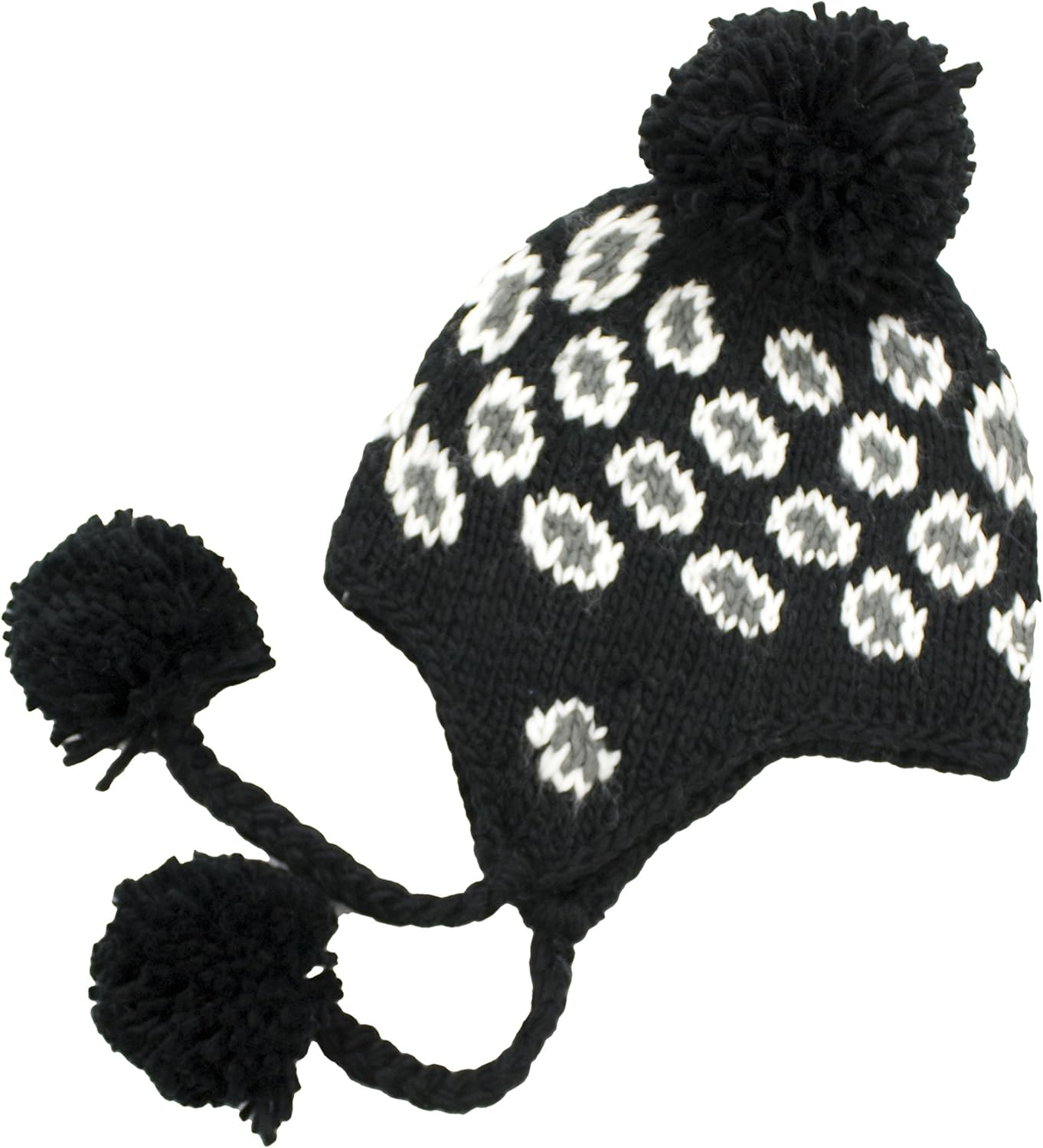 Handmade Crochet Beanie Hat Leopard Pattern with Earflaps