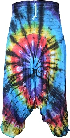 Gheri Womens Tie Dye Cotton Harem Pants
