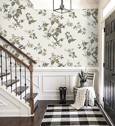 Miniatura 7 de CiCiwind Papel tapiz floral de 16 x 393.7 pulgadas, extraíble, autoadhesivo, para despegar y pegar, papel de contacto para gabinetes, sala de estar,