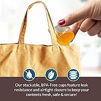 Vista 4 de Reli. Recipientes pequeños de 2 onzas con tapas (500 juegos) Vasos de gelatina con tapas Recipientes de plástico transparente para condimentos