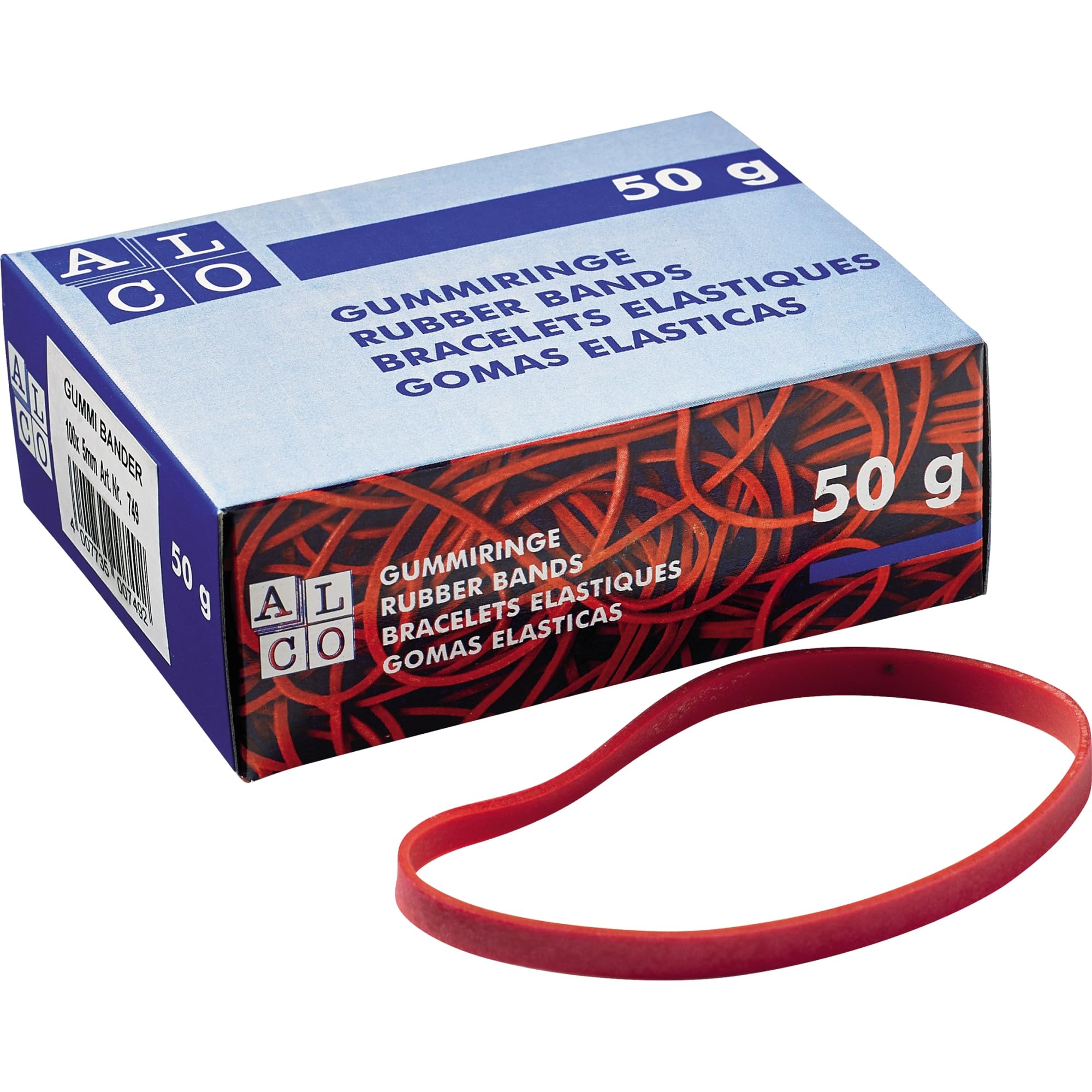 Alco-Albert 7631 - Elastici in gomma, 200 x 6 mm, 1 kg, colore: Rosso
